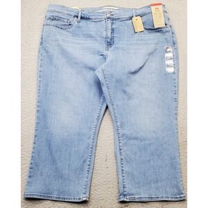 Levi's 311 Shaping Skinny Capri Jeans Womens 22W Blue Denim Stretch Whiskered